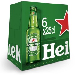 HEINEKEN CERVEZA HOLANDESA 25CL PACK6